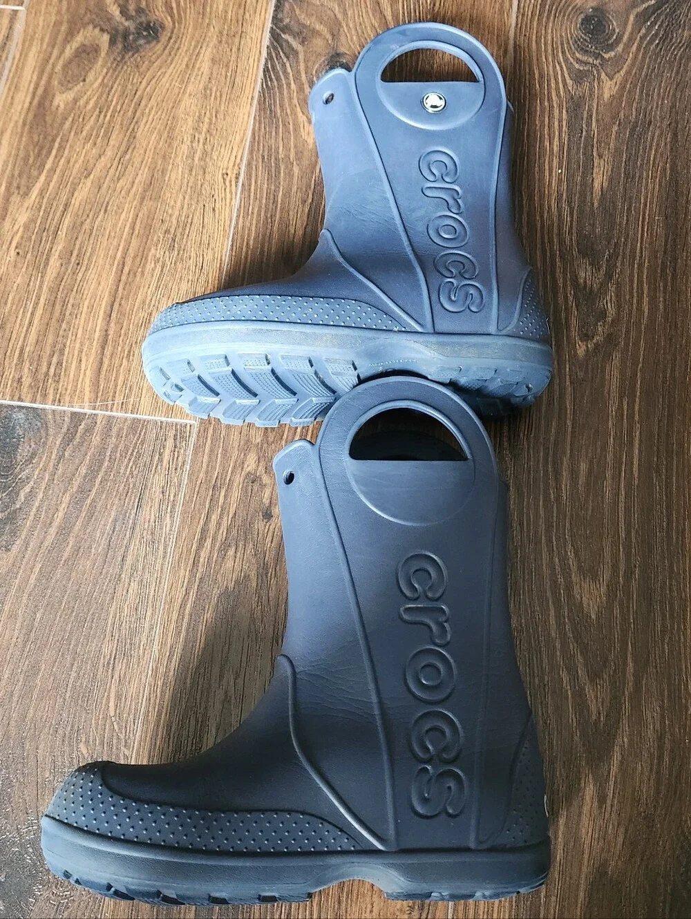 Crocs Waterproof Slip-On Rubber Rain Boots in Blue